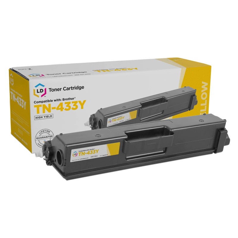 LD Products Replacement Toner Cartridge Compatible with Brother TN433Y High Yld (Yellow) Compatible with HL-L8260CDW, HL-L8360CDW, HL-L8360CDWT, HL-L9310CDW, MFC-L8610CDW, MFC-L8900CDW, & MFC-L9570CDW - Image 1